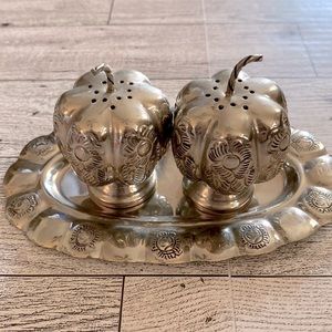 Vintage Salt & Pepper Shakers on Tray